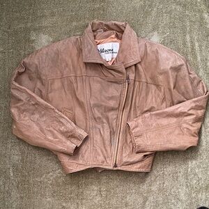 Wilsons Leather Cropped Dusty Rose Leather Jacket - Women's